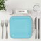 24 Count Light Blue Square Paper Dessert Plates for Baby Shower Birthday Party Wedding Use 7"